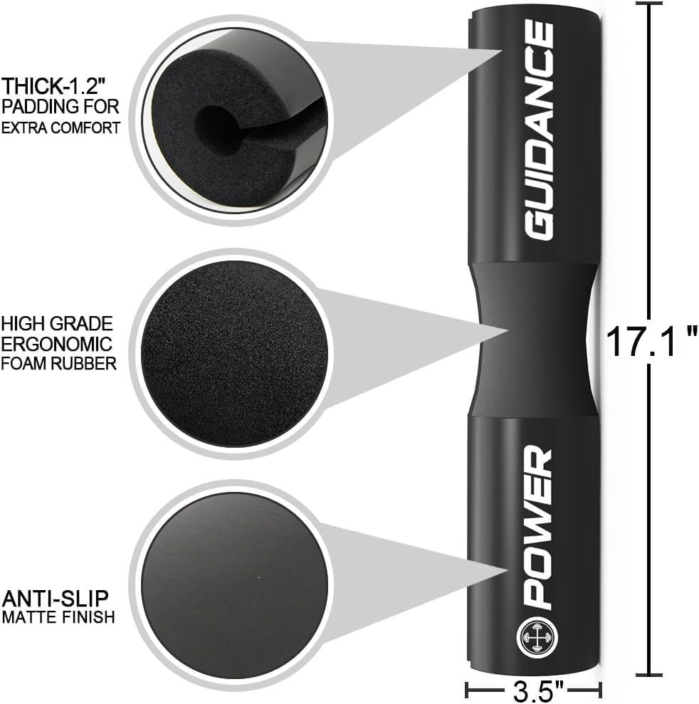 POWER GUIDANCE Barbell Squat Pad - Neck & Shoulder Protective Pad - Great for Squats, Lunges, Hip Thrusts, Weight Lifting & More - Fit Standard and Olympic Bars Perfectly - Image 4