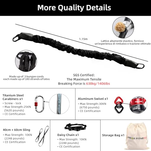 PRIOR FITNESS Bungee Fitness Set Yoga Bungee Cord Rope Resistance Air Dance Rope Exercise Fitness Home Gym Professional Training Equipment - Image 5