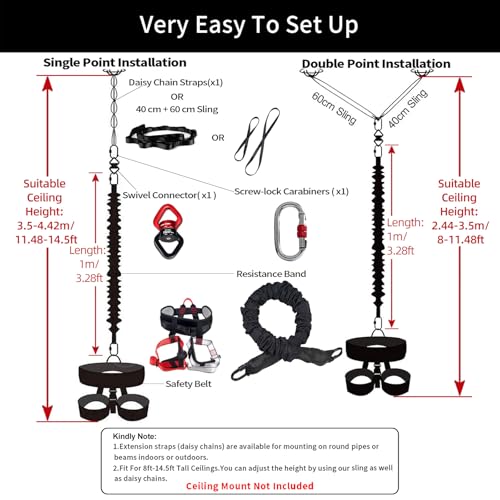 PRIOR FITNESS Bungee Fitness Set Yoga Bungee Cord Rope Resistance Air Dance Rope Exercise Fitness Home Gym Professional Training Equipment - Image 6