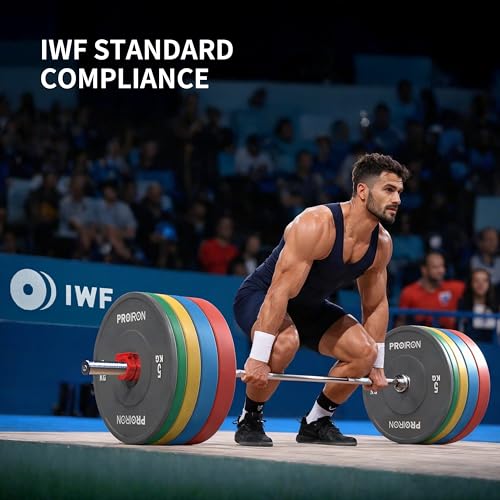 PROIRON Olympic Rubber Bumper Plates,Floor Protective Weight Plates,2" Solid Weight Plates for Barbell Strength Training and Weight Lifting,Less Impact, Absorb Bounce & Shock,5KG(11LB)/10KG(22LB)/15KG(33LB)/20KG(44LB),Single or Pair - Image 3