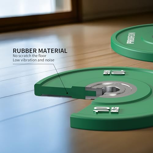PROIRON Olympic Rubber Bumper Plates,Floor Protective Weight Plates,2" Solid Weight Plates for Barbell Strength Training and Weight Lifting,Less Impact, Absorb Bounce & Shock,5KG(11LB)/10KG(22LB)/15KG(33LB)/20KG(44LB),Single or Pair - Image 6
