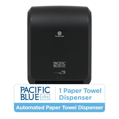 Pacific Blue Ultra 8" High-Capacity Automated Touchless Paper Towel Dispenser by GP PRO (Georgia-Pacific); Black; 59590; 12.9" W x 9" D x 16" H; 1 Dispenser - Image 3