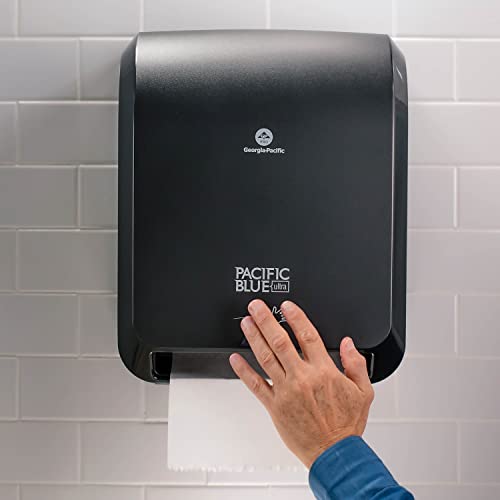 Pacific Blue Ultra 8" High-Capacity Automated Touchless Paper Towel Dispenser by GP PRO (Georgia-Pacific); Black; 59590; 12.9" W x 9" D x 16" H; 1 Dispenser - Image 4