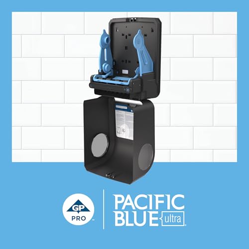 Pacific Blue Ultra 8" High-Capacity Automated Touchless Paper Towel Dispenser by GP PRO (Georgia-Pacific); Black; 59590; 12.9" W x 9" D x 16" H; 1 Dispenser - Image 5