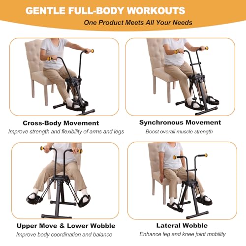Pedal Exerciser Bike for Seniors, Arm Leg Hand and Knee Elderly Exercise Equipment, Sitting Home Exercise Machine for Total Body, Upper and Lower Limb Trainer - Image 4
