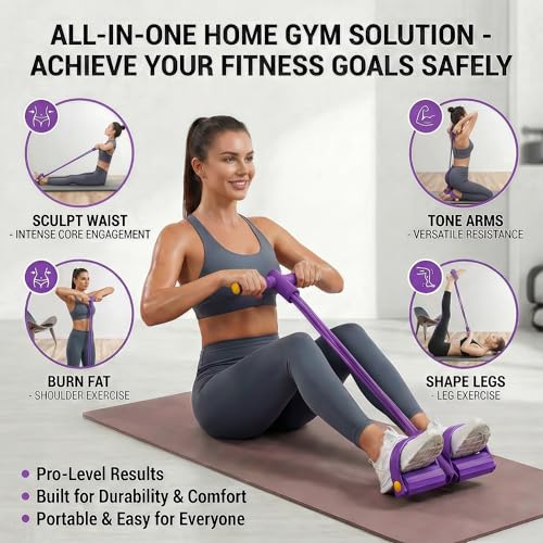 Pedal Resistance Band with Handle, 6-Tube Foot Pedal & Ankle Puller Exercise Band for Full Body Workout, Multifunction Home Gym Equipment for Arms, Legs, Abdomen, Waist Training - Image 7