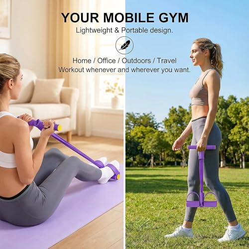 Pedal Resistance Band with Handle, 6-Tube Foot Pedal & Ankle Puller Exercise Band for Full Body Workout, Multifunction Home Gym Equipment for Arms, Legs, Abdomen, Waist Training - Image 8