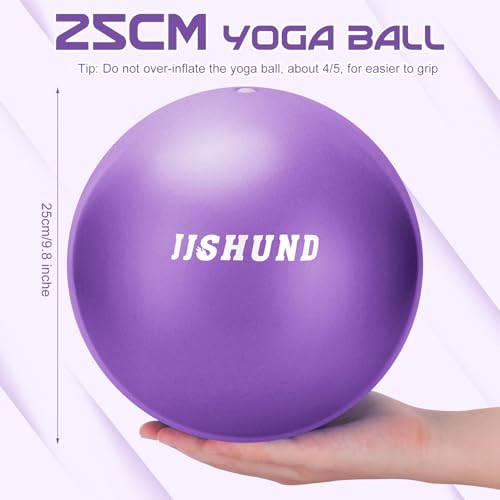 Pilates Ball, 9 Inch Small Exercise Mini Soft Workout Yoga Ball with Exercise Guide, for Home Gym Yoga, Pilates, Core Training, Workout, Balance, Stability - Image 3
