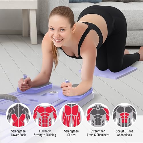 Pilates Board, Foldable Pilates Reformer Set for Home, Multifunctional Portable Pilates Reformer Board, Pilates Machine for Home, Pilates Equipment, Pilates Board Kit with Yoga Mat and Timer - Image 5