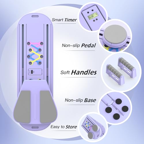 Pilates Board Pilates Reformer Set for Women, 7 in 1 Foldable Pilates Equipment with Timer, Portable Pilates Machine for Home Workout, Fitness, Exercise, Ab, Core - Image 6