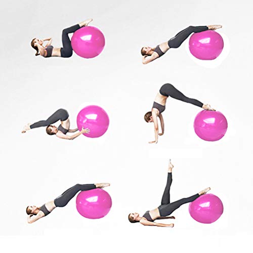 Pink Pilates Ball 27-30Inch (68-75cm) Yoga Exercise Ball Core Fitness Bender, Yoga, Stability, Barre, Training Physical Therapy Swiss &Gym Home - Image 6