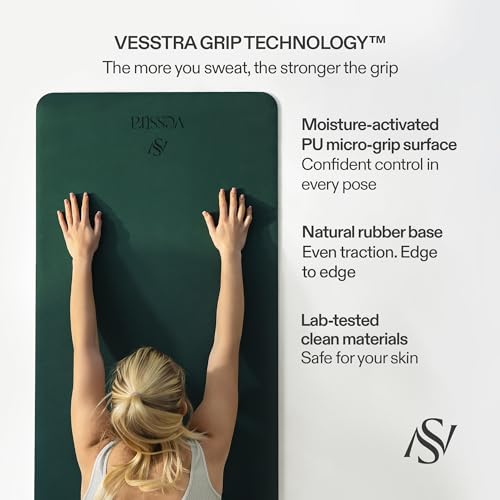 Premium Yoga Mat – Sweat-Activated Non-Slip PU Grip I Natural Rubber Base I 4mm for Yoga, Pilates & Workouts - Image 3