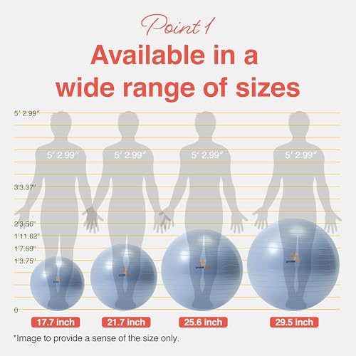 Primasole Exercise Ball-Yoga Ball for alance Stability Fitness Workout Yoga Pilates - Image 3