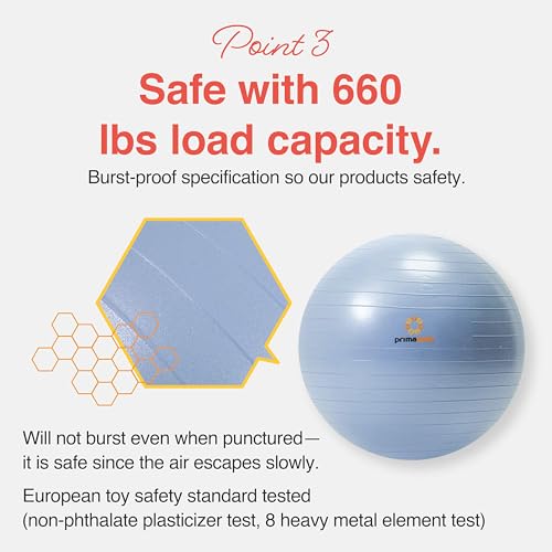 Primasole Exercise Ball-Yoga Ball for alance Stability Fitness Workout Yoga Pilates - Image 5