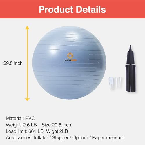Primasole Exercise Ball-Yoga Ball for alance Stability Fitness Workout Yoga Pilates - Image 7