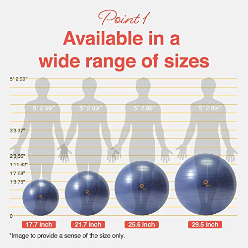 Primasole Exercise Ball for Balance Stability Fitness Workout Yoga Pilates at Home Office & Gym Birthing Ball for Pregnancy, Office Ball Chair - Image 3