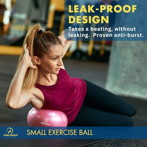 ProBody Pilates Small Exercise Ball with Pump - 9 Inch Workout Ball for Stability, Barre, Yoga, Core & Physical Therapy - Image 4