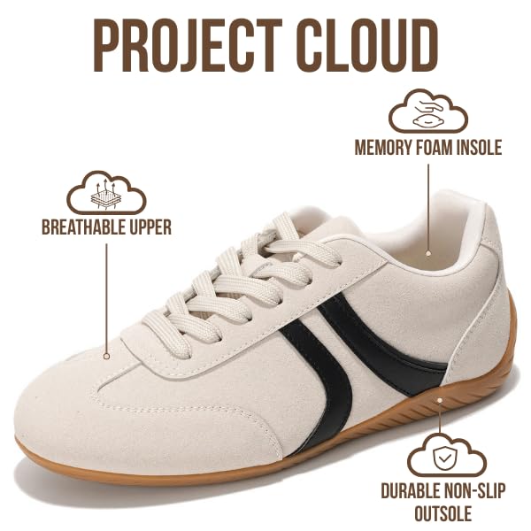 Project Cloud Barefoot Shoes Women – Memory Foam Lace-Up Womens Sneakers – Lightweight & Non Slip Womens Shoes Casual – All-Day Women's Fashion Sneakers for 2026 (Goal) - Image 4