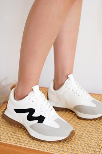 Project Cloud Trendy Fashion Sneakers for Women 2026 - Memory Foam and Non-Slip Comfortable Casual Ladies Shoes for Womens Fashion Sneakers - Lightweight Lace-up Shoes (Lecco) - Image 3