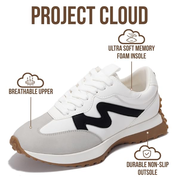 Project Cloud Trendy Fashion Sneakers for Women 2026 - Memory Foam and Non-Slip Comfortable Casual Ladies Shoes for Womens Fashion Sneakers - Lightweight Lace-up Shoes (Lecco) - Image 4