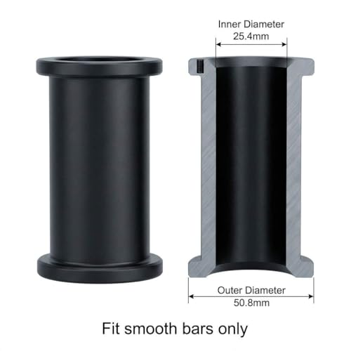 QWORK Adapter Sleeves 1" to 2" – 8" Length, 2 Pairs, 600 lbs Load, Locking Bolt & Caps for Racks, Bars & Plates - Image 3