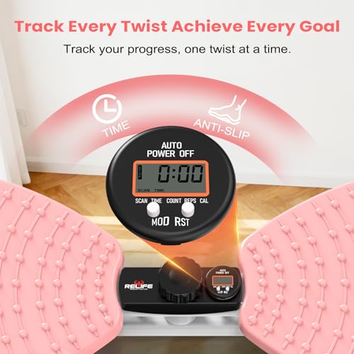 RELIFE Waist Twister Machine Exercise, Ab Twist Board With Digital Monitor, 20db Quiet, 300lb Capacity Anti-Slip Base For Home Gym, Belly Fat Workout For Women & Men - Image 4