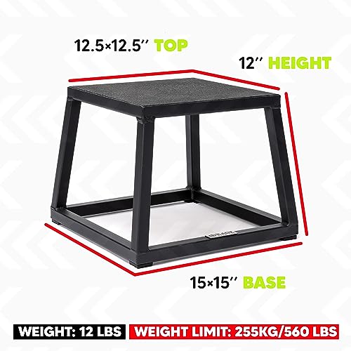 Rage Fitness Steel Plyo Box 12-18-24 Inch High Anti-Slip Pre-Assembled Plyometric Jump Box for Home Gym Conditioning and Strength Training (Sold Individually) Plyometric Platform Step - Image 3