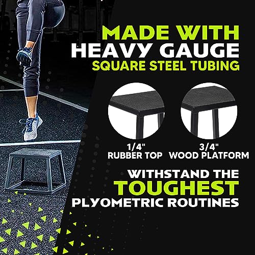 Rage Fitness Steel Plyo Box 12-18-24 Inch High Anti-Slip Pre-Assembled Plyometric Jump Box for Home Gym Conditioning and Strength Training (Sold Individually) Plyometric Platform Step - Image 4