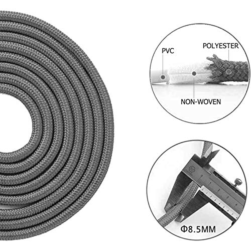 Redify Weighted Jump Rope for Workout Fitness(1LB), Tangle-Free Ball Bearing Rapid Speed Skipping Rope for MMA Boxing Weight-loss,Aluminum Handle Adjustable Length 9MM Fabric Cotton+9MM Solid PVC Rope - Image 5