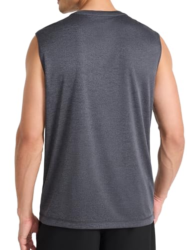 Reebok Apparel Men's Gladiator Large Logo Muscle, Black Heather - Image 3