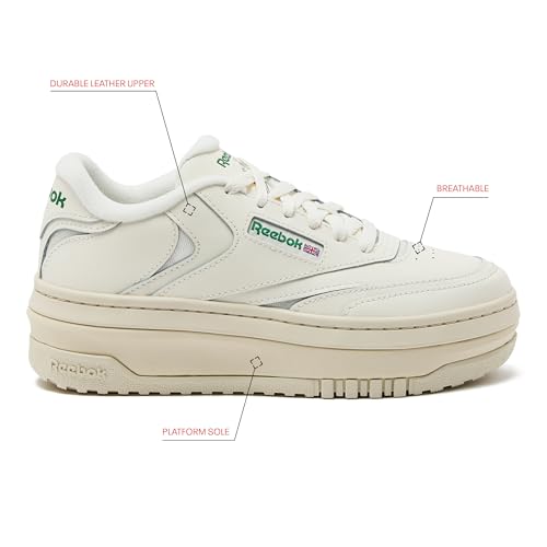 Reebok Club C Extra Platform Sneakers for Women - White Casual Tennis Women's Fashion Sneakers - Womens Shoes Size 5 to 11 - Image 3