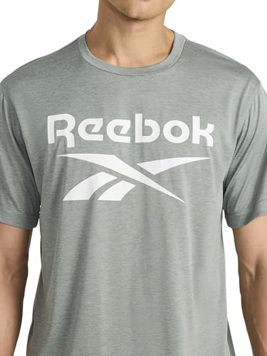 Reebok Men's Byron Short Sleeve Crewneck T-Shirt, Standard Fit, Lightweight Poly Fabric - Image 4