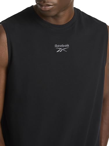 Reebok Men's Legacy Sleeveless Crewneck Tank Top, Standard Fit, Lightweight Cotton-Poly Jersey Fabric - Image 5