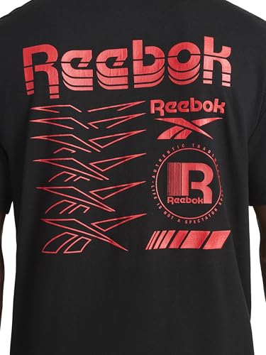 Reebok Men's Phasic Graphic Crewneck T-Shirt, Standard Fit, Lightweight Cotton-Poly Fabric - Image 6
