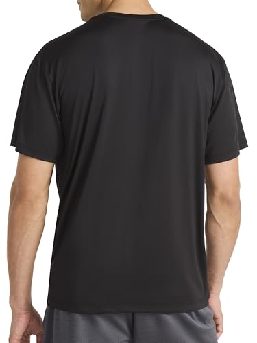 Reebok Men's Reflective Small Logo Crewneck T-Shirt, Standard Fit, Lightweight Cool Touch Jersey Fabric - Image 3
