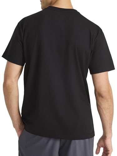 Reebok Men's Short Sleeve Crewneck Embroidered T-Shirt, Standard Fit, Lightweight Stretch Cotton Fabric - Image 3