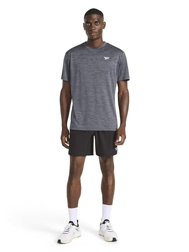 Reebok Men's Small Logo Short Sleeve Crewneck T-Shirt, Standard Fit, Breathable Lightweight Stretch Knit Fabric - Image 4