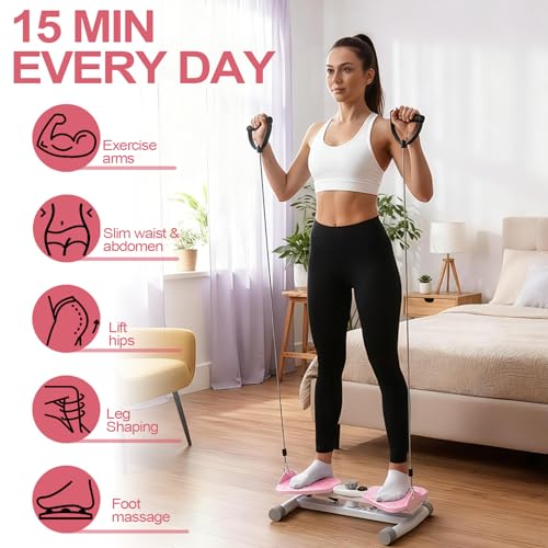 Reinforced Structure Waist Twister Machine Exercise, Ab Twist Board 440 lbs Weight Capacity for Slim Waist and Core, with Smart LED Digital Display Track Time, Reps, Calories for Women - Image 4