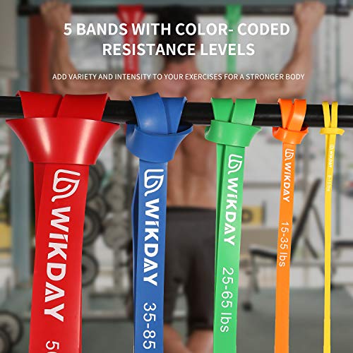 Resistance Bands, Pull Up Bands, Workout Bands for Exercise, Thick Heavy Resistance Band Set with Door Anchor, Elastic Bands for Body Stretching, Training at Home/Gym for Men & Women - Image 4
