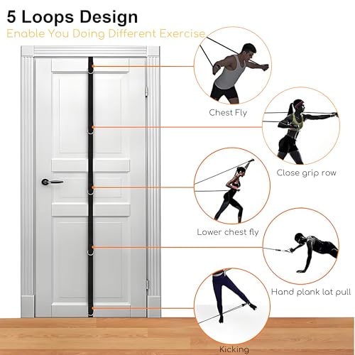 Resistance Bands Set with Door Anchor Training System, 5 Colors Stackable up to 150LBS, Includes 5-Angle Door Training Tool, Home Full Body Workout Bands, Handles, Ankle Straps, Portable Bag - Image 7