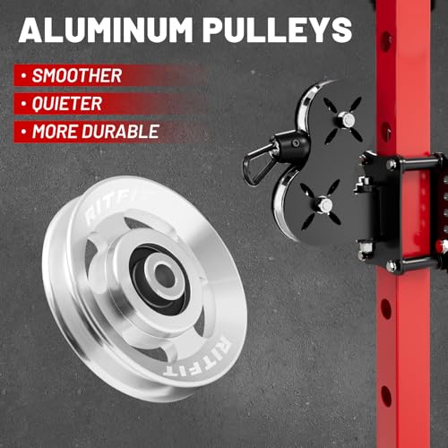RitFit Aluminum Pulley Wheel for Gym Equipment, 2PCS/ 6PCS Set Power Rack Pulley Attachment, 90mm Aluminum Alloy Bearing Gym Pulley Wheel for Home Gym - Image 5