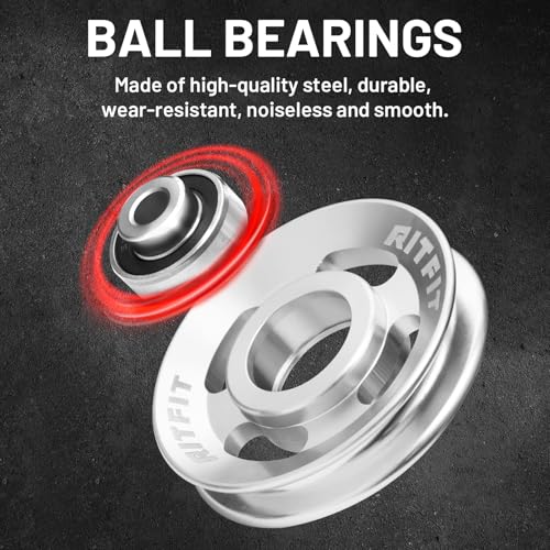 RitFit Aluminum Pulley Wheel for Gym Equipment, 2PCS/ 6PCS Set Power Rack Pulley Attachment, 90mm Aluminum Alloy Bearing Gym Pulley Wheel for Home Gym - Image 7