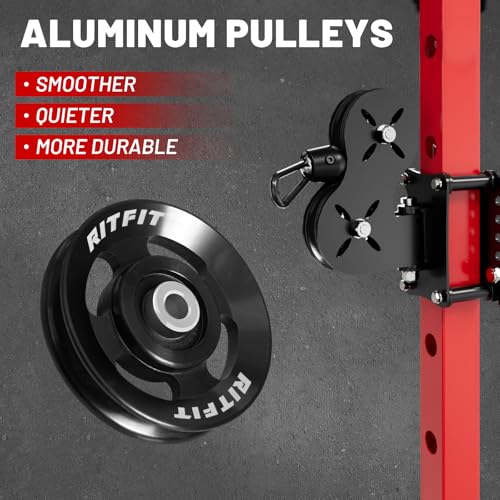 RitFit Aluminum Pulley Wheel for Gym Equipment, 6PCS Set Power Rack Pulley Attachment, 90mm Aluminum Alloy Bearing Gym Pulley Wheel for Home Gym - Image 5