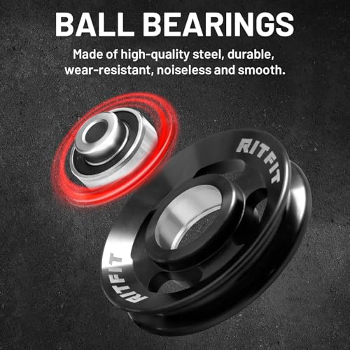 RitFit Aluminum Pulley Wheel for Gym Equipment, 6PCS Set Power Rack Pulley Attachment, 90mm Aluminum Alloy Bearing Gym Pulley Wheel for Home Gym - Image 7
