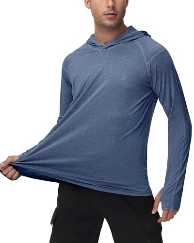 Roadbox Mens UPF 50+ Fishing Shirts, Long Sleeve UV Sun Hoodie, Hiking Running Swim Athletic Workout Shirt - Image 3