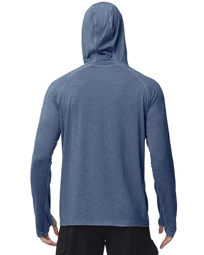 Roadbox Mens UPF 50+ Fishing Shirts, Long Sleeve UV Sun Hoodie, Hiking Running Swim Athletic Workout Shirt - Image 4