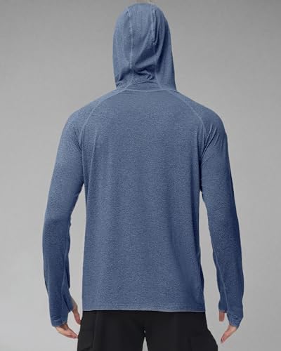 Roadbox Mens UPF 50+ Fishing Shirts, Long Sleeve UV Sun Hoodie, Hiking Running Swim Athletic Workout Shirt - Image 7
