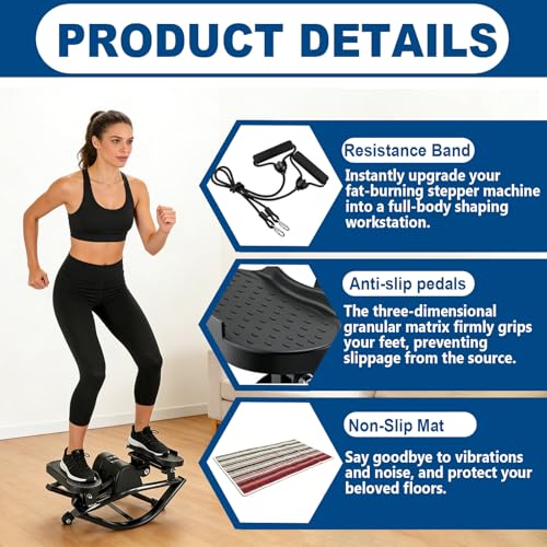 Rock Stepper, Side to Side Exercise Machine, U-Shaped Rock Stepper Machine, Step Rocker Exercise with Uses Silent Technology, Digital Display and Anti-Slip Mat for Home Workout - Image 5
