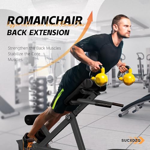 Roman Chair Back Extender - Angle & Height Dual Adjustable Hyperextension Bench for Home Gym - Adjustable Back Exercise Machine Fitness Equipment - Image 5