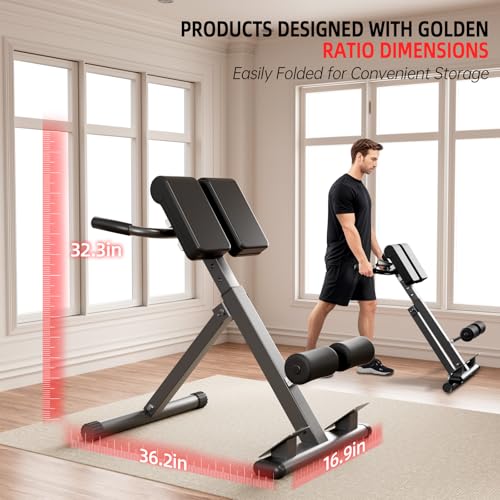 Roman Chair Hyperextension Bench – Adjustable Back Extension Machine for Glutes, Hamstrings & Lower Back – Foldable Multi-Purpose Workout Equipment for Home Gym - Image 5